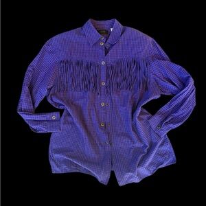 Purple Fringe Button-Up Shirt